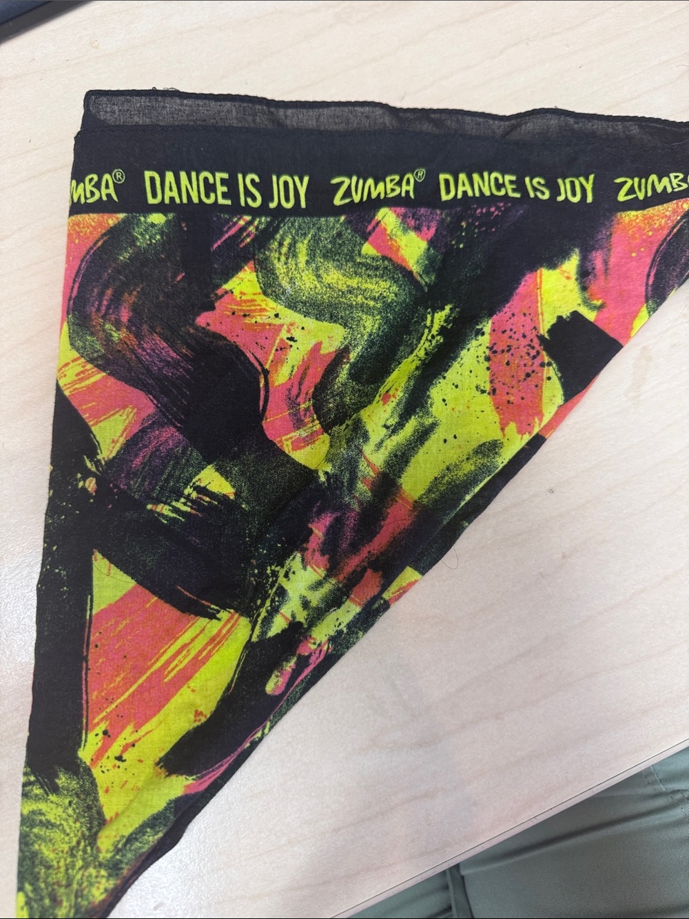 Bandana - Zumba Fitness Neon Black Brushstroke Abstract Textile